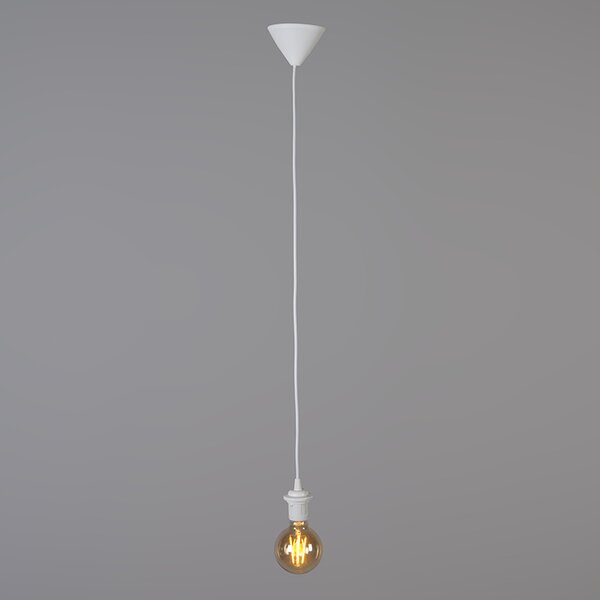 Lampada a sospensione moderna bianca con paralume nero 45 cm - Pendant