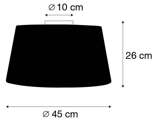 Plafoniera moderna in acciaio con paralume bianco 45 cm - Combi