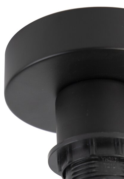 Plafoniera nero opaco con paralume bianco 45 cm - Combi