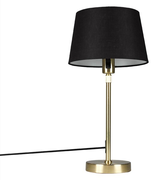 Lampada da tavolo oro/ottone paralume nero regolabile 25cm - PARTE