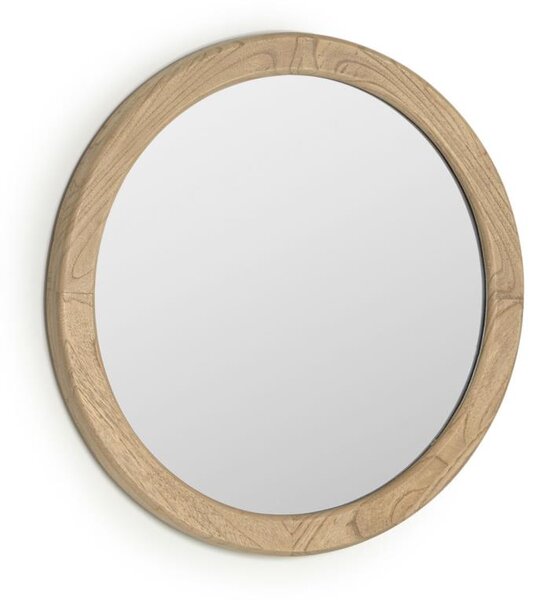 Specchio rotondo Alum in legno massello di mindi Ø 50 cm