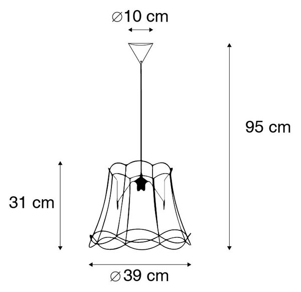 Lampada a sospensione retrò nera 40 cm - Granny Frame