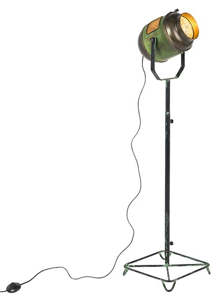 Lampada da terra industriale bronzo verde 140 cm - BYRON