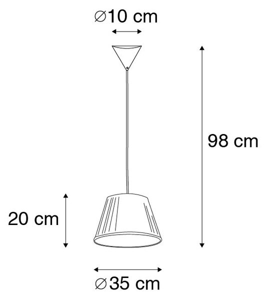Lampada a sospensione retrò bianca 35 cm - Plisse