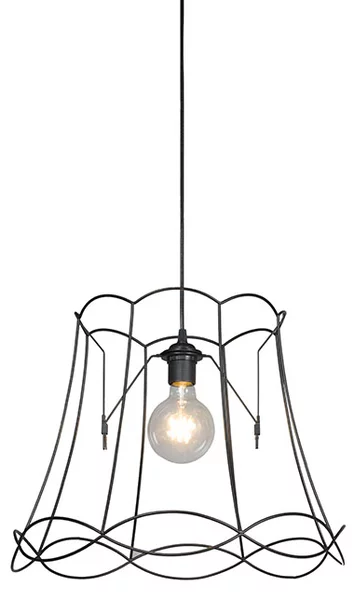 Lampada a sospensione retrò nera 45 cm - Granny Frame