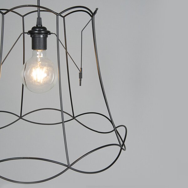 Lampada a sospensione retrò nera 45 cm - Granny Frame