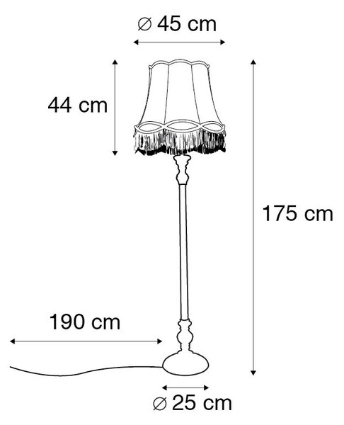 Lampada da terra retrò grigia con paralume verde Granny - Classico