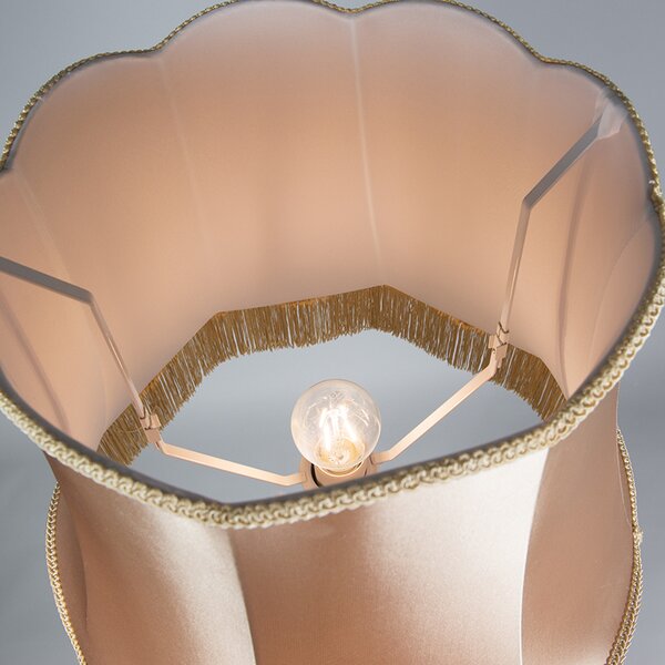 Lampada da terra retrò in ottone con paralume Granny dorato 45 cm - Kaso