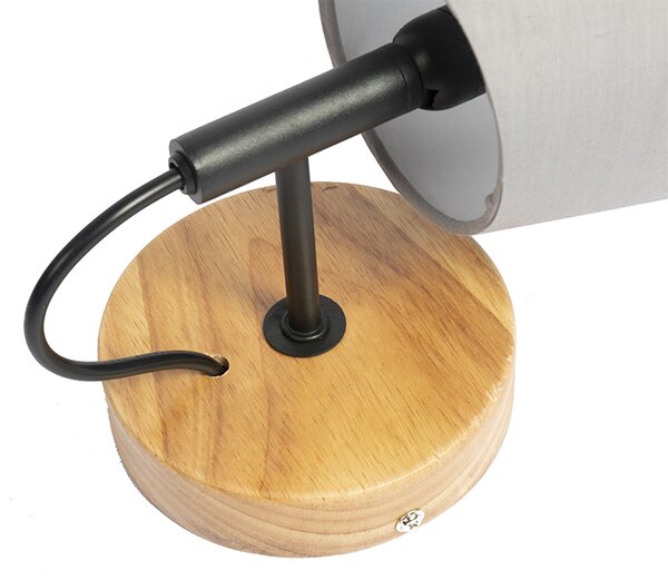 Lampada da parete rustica in legno con grigio - Cupy