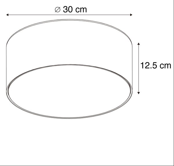Plafoniera bianca 30 cm con LED - Drum LED