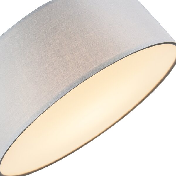 Plafoniera grigia 40 cm con LED incluso - Drum LED
