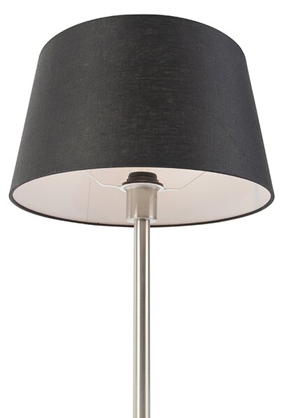 Lampada da tavolo moderna in acciaio con paralume nero 35 cm - Simplo