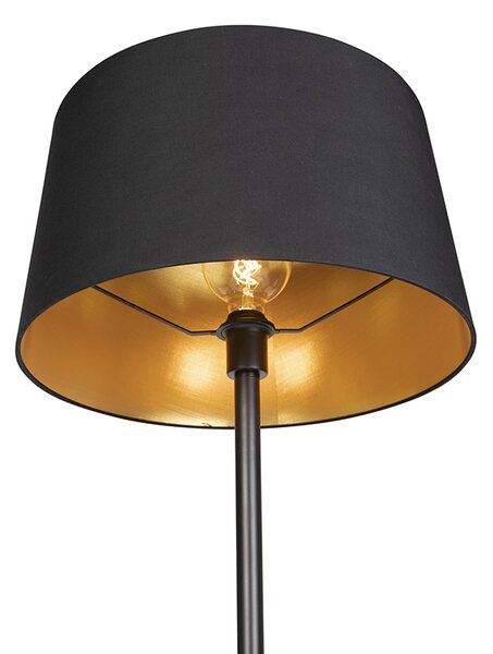 Lampada da terra nera paralume nero oro 45cm - SIMPLO