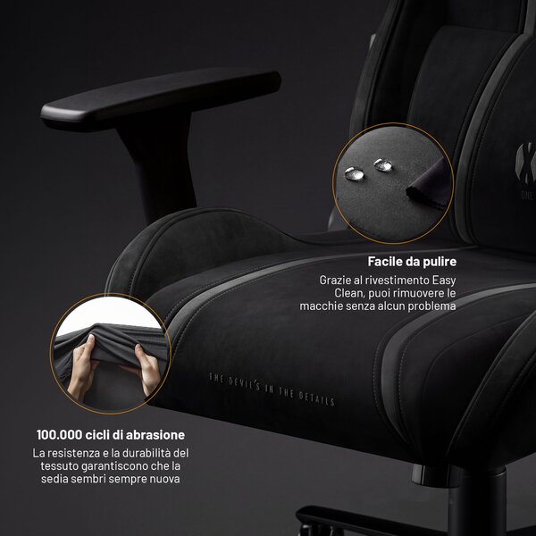 Sedia gaming in tessuto nera Diablo X-One 2.0 Burned Black Normal