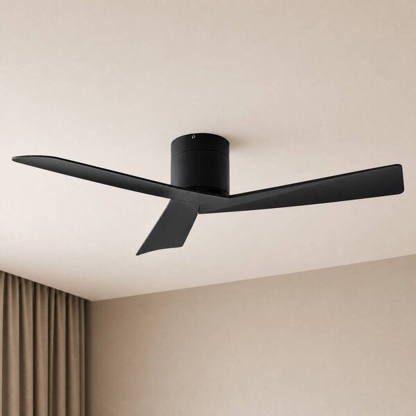 Ventilatore da soffitto Lucande Ventoro, Ø 132 cm, nero, metallo Ventoro, Nero, Soggiorno / Sala da pranzo, Metallo, Moderno