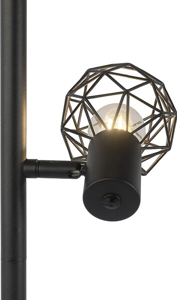 Lampada da terra nera orientabile 3 luci - MESH