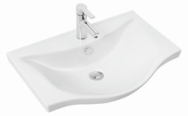 Kamalu mobile bagno a terra o sospeso 65 cm bicolore bianco e legno chiaro | lac-estia-65