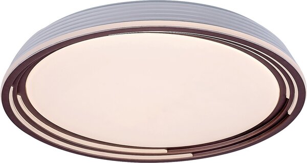 Rabalux 3750 Lampada da soffitto Valter, 36 W, 3000 K, 2250 lm, marrone-bianco, rotonda, luce bianca calda, dimmerabile, ø 515 mm