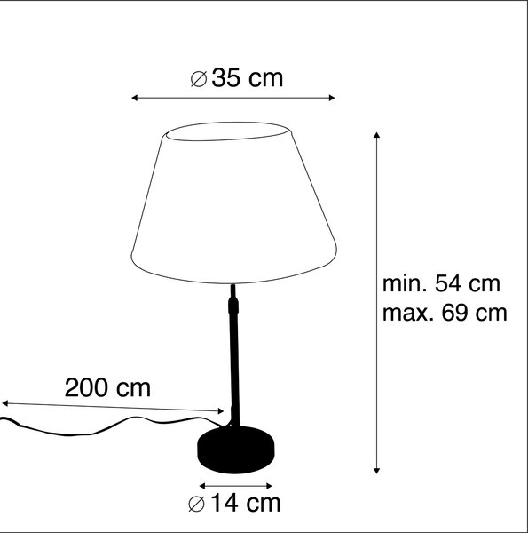 Lampada da tavolo oro/ottone con paralume plissettato crema 35 cm - Parte