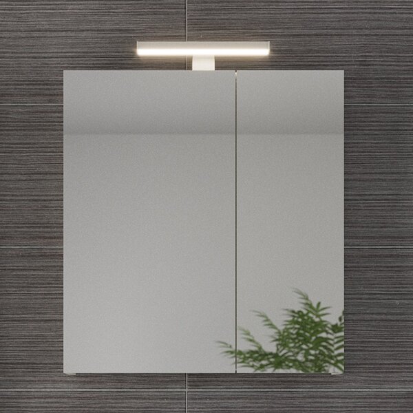 Specchio bagno contenitore 65 cm colore bianco opaco | LAC-EOLO-65 - KAMALU