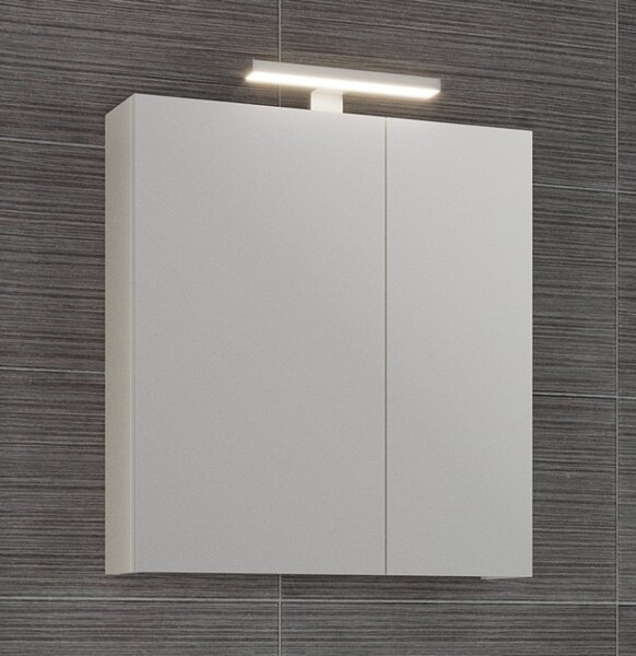 Specchio bagno contenitore 65 cm colore bianco opaco | LAC-EOLO-65 - KAMALU