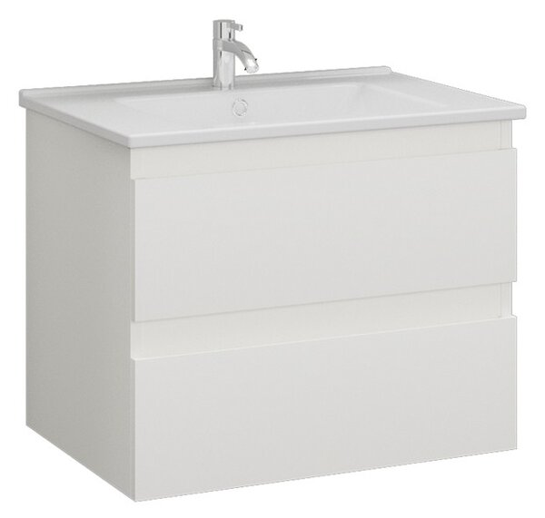 Mobile bagno sospeso 65 cm colore bianco opaco | LAC-EOLO-65 - KAMALU