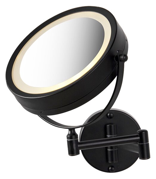 Specchio da bagno di design nero con LED regolabile IP44 - Vicino