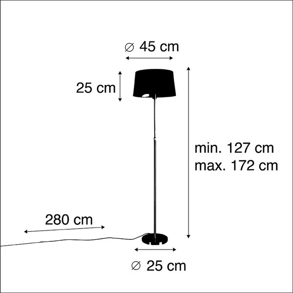 Lampada da terra oro/ottone con paralume in lino color tortora 45 cm - Parte