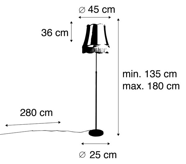 Lampada da terra in bronzo con paralume Granny crema 45 cm regolabile - Parte