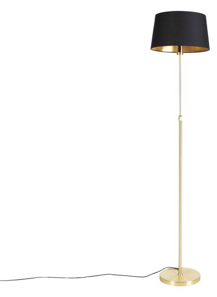 Lampada da terra oro / ottone paralume nero regolabile 35 cm - PARTE