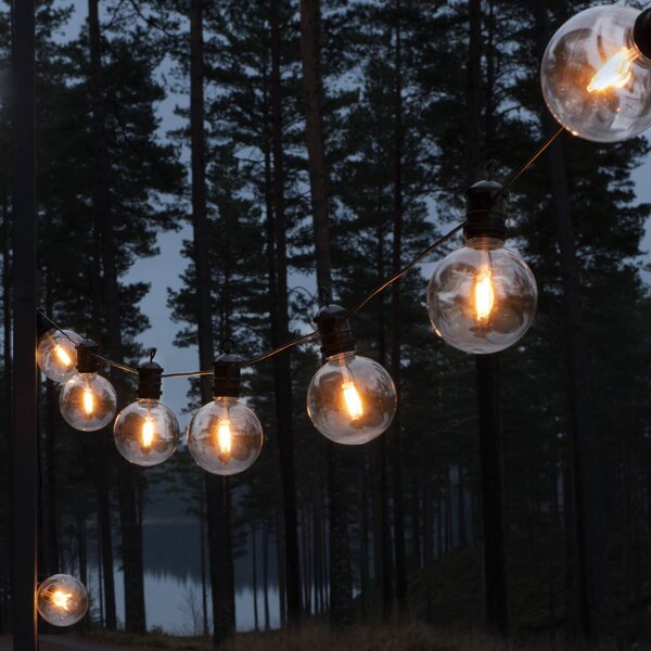 Konstsmide Christmas Ghirlanda luminosa LED solare da festa, 7 W, color ambra, IP44, 1800 K LED-Solar-Lichterkette Party, dimmerabile, Crema / Ambra, Plastica, Moderno