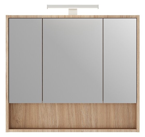 Specchio bagno contenitore 80 cm rovere chiaro | LAC-IRIDE-80 - KAMALU