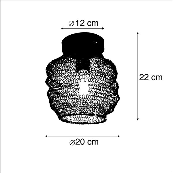 Plafoniera orientale nera - Nidum Bene