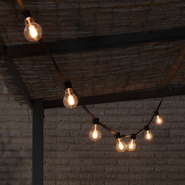 Konstsmide Christmas Ghirlanda luminosa LED solare da festa, 6,2 W, color ambra, IP44, 1800 K LED-Solar-Lichterkette Party, dimmerabile, Crema / Ambra, Plastica, Moderno