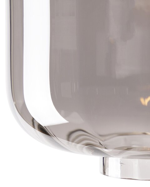 Plafoniera di design nera con vetro fumé - Qara