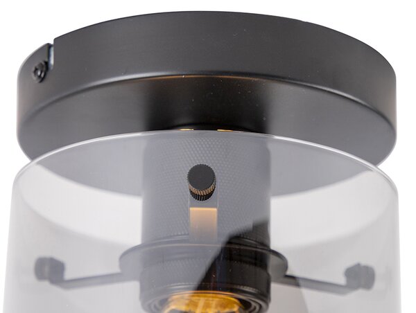 Plafoniera smart nera con vetro fumé con Wifi ST64 - Dome