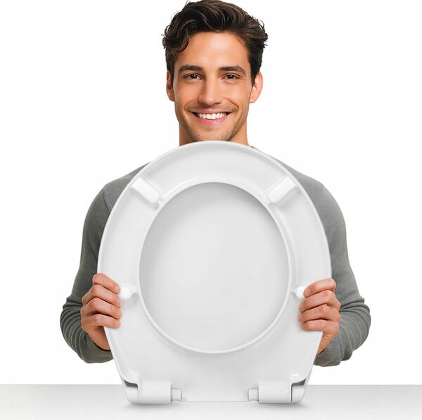 Sedile WC - Sedile per WC - per Koło Nova Top Pico - Bianco - 41x37 cm - Antibatterico - Duroplast - Coperchio per WC