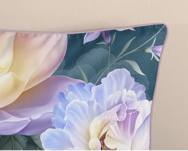 Set copripiumino e federa blu in raso di cotone per letto matrimoniale/per letto esteso 200x220 cm Mirery – Descanso
