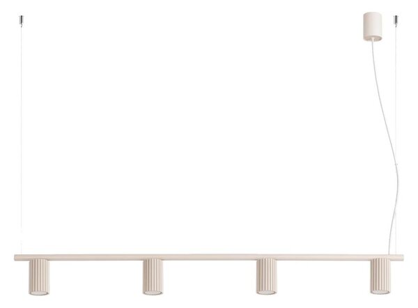 Sollux SL.2713 - Lampadario sospeso su cavo KARBON 4xGU10/10W/230V crema