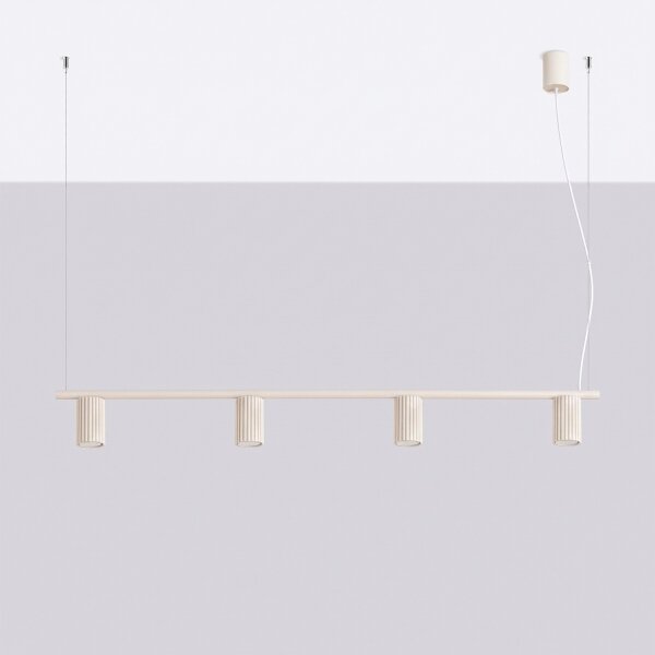Sollux SL.2713 - Lampadario sospeso su cavo KARBON 4xGU10/10W/230V crema