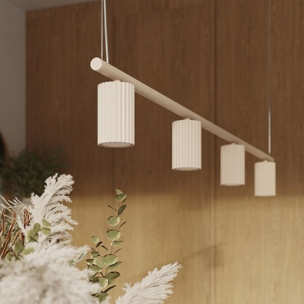 Sollux SL.2713 - Lampadario sospeso su cavo KARBON 4xGU10/10W/230V crema