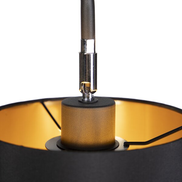 Lampada da Terra Moderna Nera con Paralume - Lofty