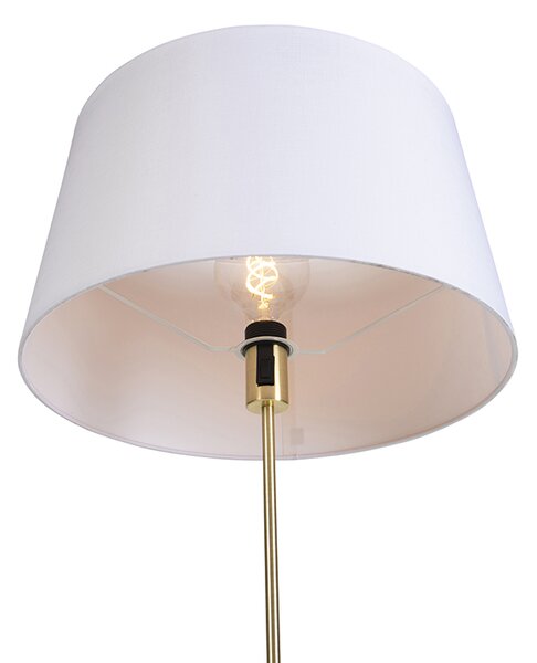 Lampada da terra intelligente oro con paralume in lino bianco 45 cm incl. Wifi A60 - Parte
