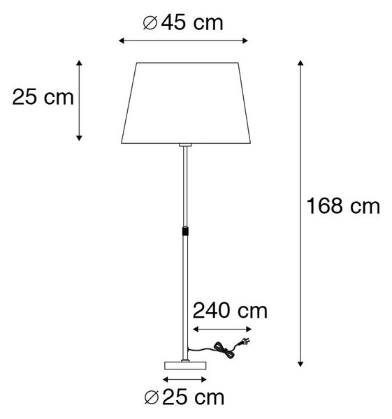 Lampada da terra oro / ottone paralume marrone 45 cm - PARTE