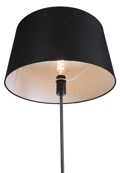 Lampada da terra nera con paralume in lino nero 45 cm regolabile - Parte