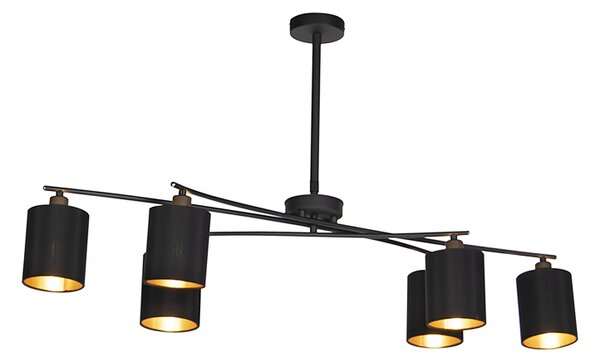 Lampada a sospensione intelligente nera regolabile con 6 Wifi B35 - Lofty