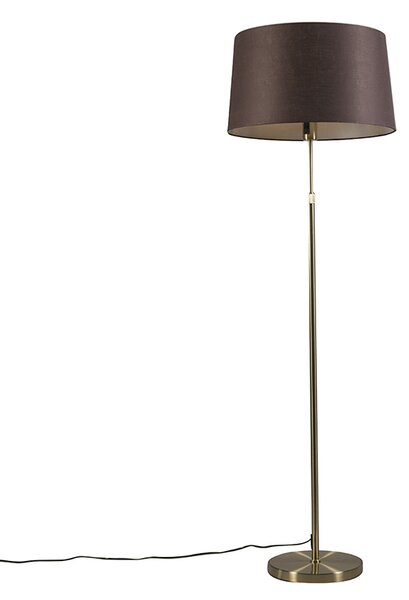 Lampada da terra oro / ottone paralume marrone 45 cm - PARTE
