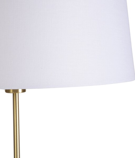 Lampada da terra intelligente oro con paralume in lino bianco 45 cm incl. Wifi A60 - Parte