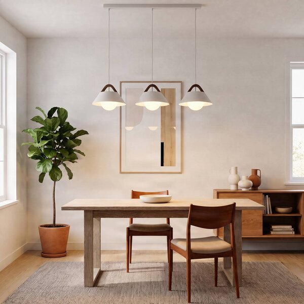 Lampada a sospensione Funda Luminex, dimmerabile, Bianco / Opale, Soggiorno / Sala da pranzo, Metallo, Scandinavo, Lampada a sospensione
