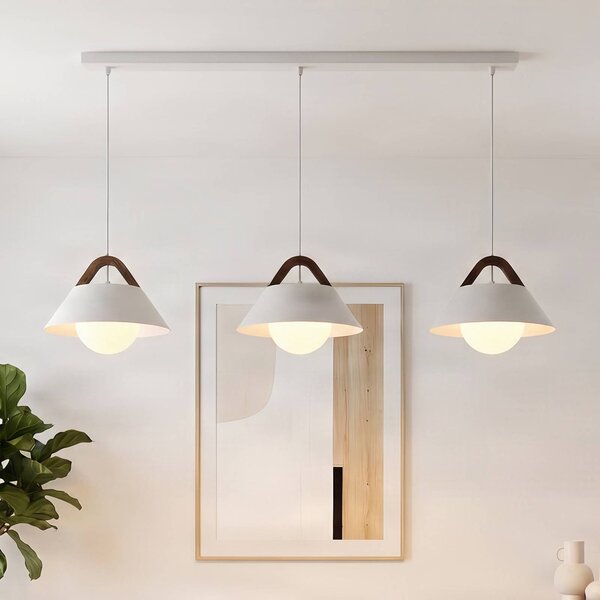 Lampada a sospensione Funda Luminex, dimmerabile, Bianco / Opale, Soggiorno / Sala da pranzo, Metallo, Scandinavo, Lampada a sospensione
